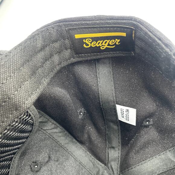 Seager Rugged Wear Black Snapback Adjustable Cap Baseball Hat - Picture 6 of 6